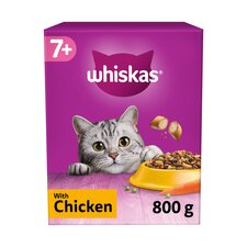 Whiskas 7+ Senior Dry Cat Food Biscuits Chicken 800g