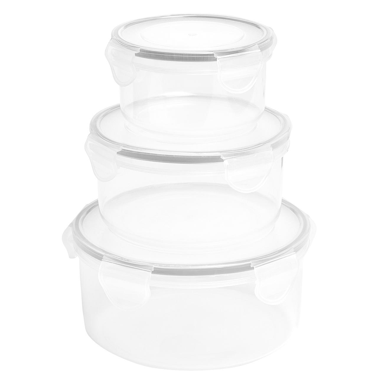 M&S Round Clip Storage Containers, Grey