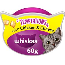 Whiskas Temptations Cat Treat Biscuits Chicken & Cheese 60g