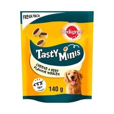 Pedigree Tasty Minis Adult Dog Treats Beef & Cheese 140g