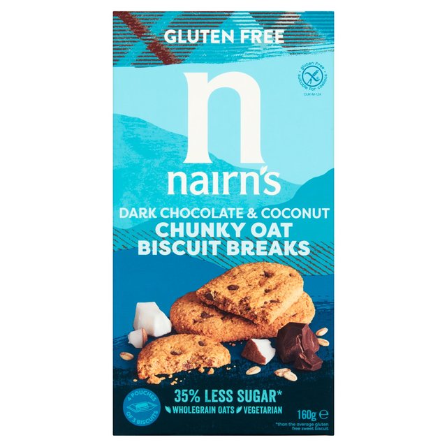 Nairn's Gluten Free Oats, Dark Chocolate & Coconut Breakfast Biscuit Breaks