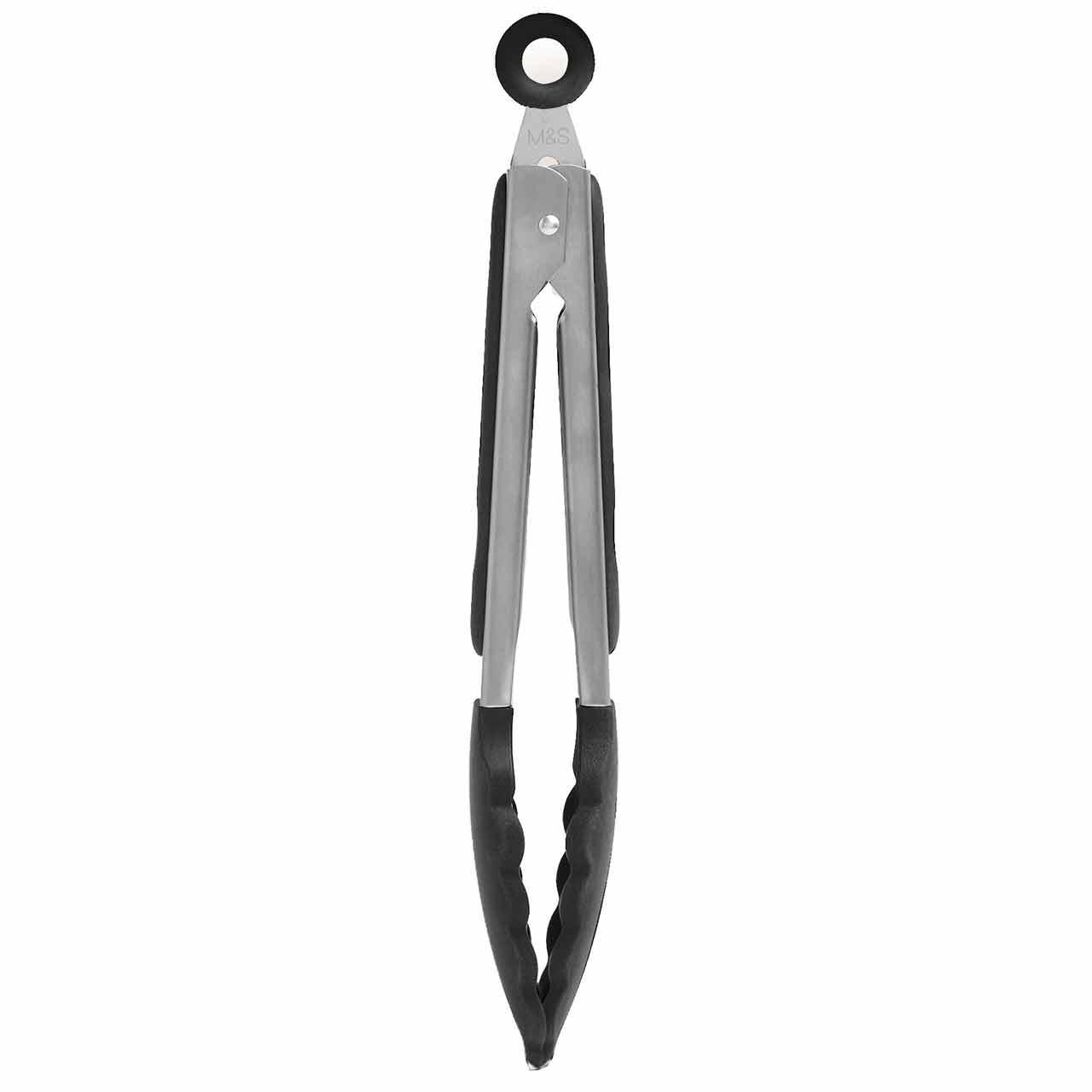 M&S Small Silicone Tongs Black