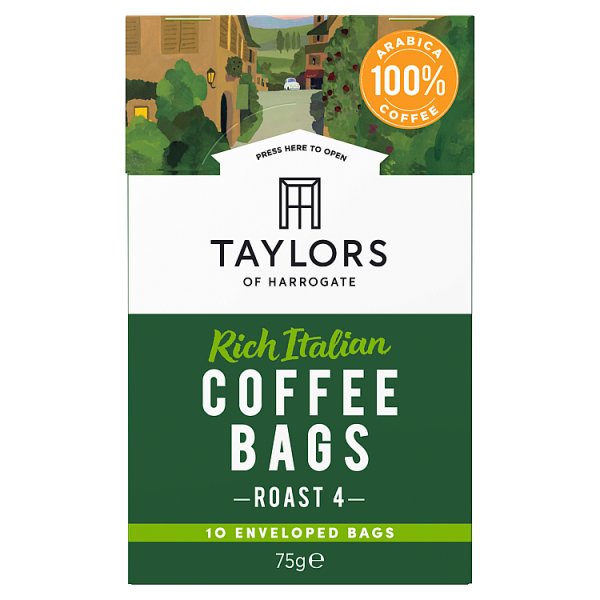 Taylors of Harrogate Rich Italian Ground Coffee Bags x10