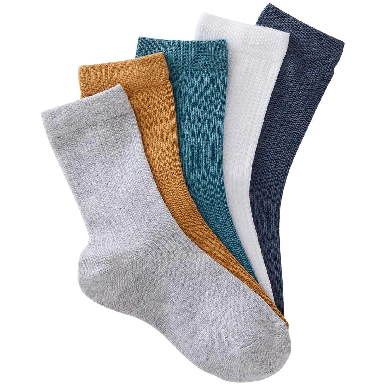 M&S Kids Cotton Ribbed Socks, 6-8
