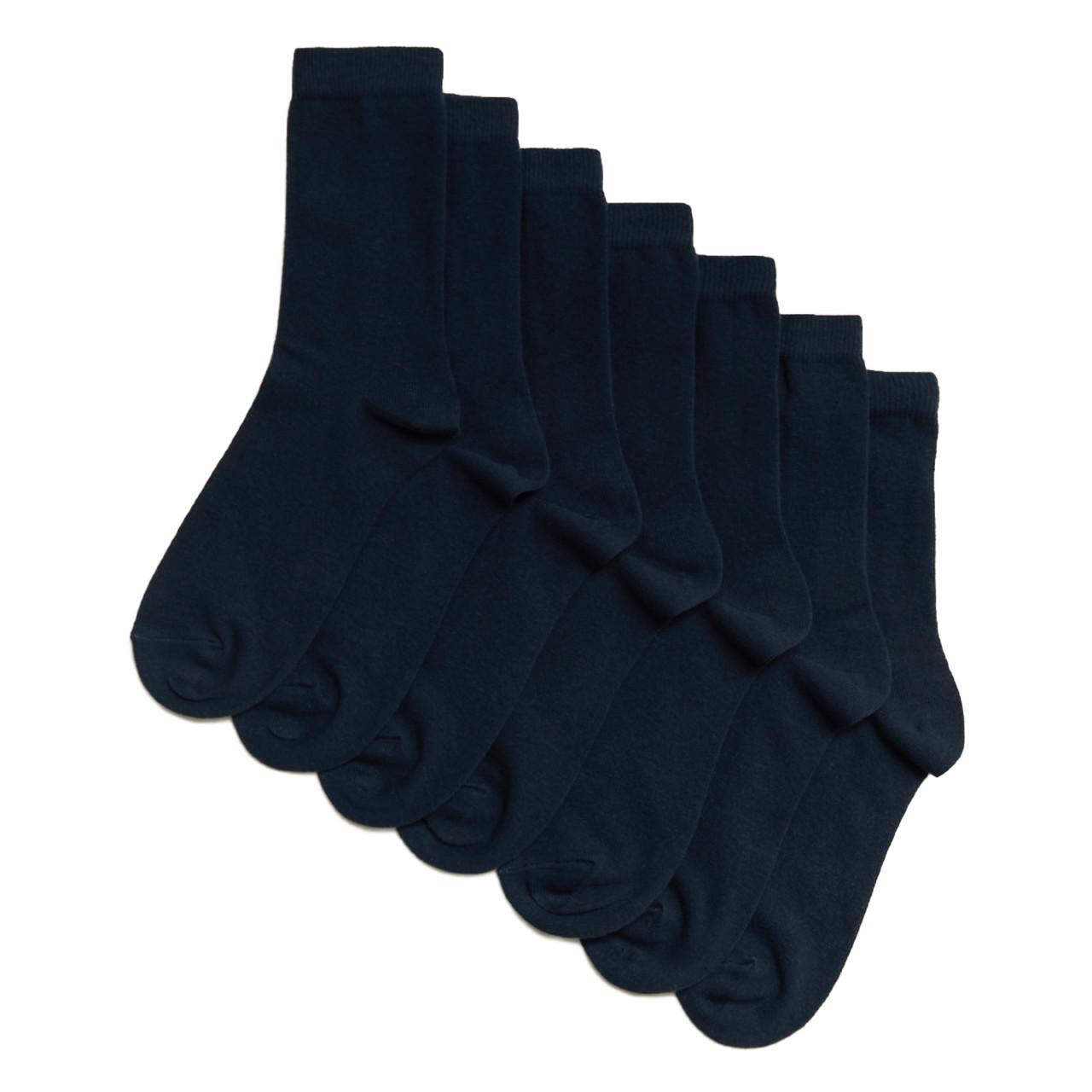 M&S Ankle School Socks, 6-8, Navy