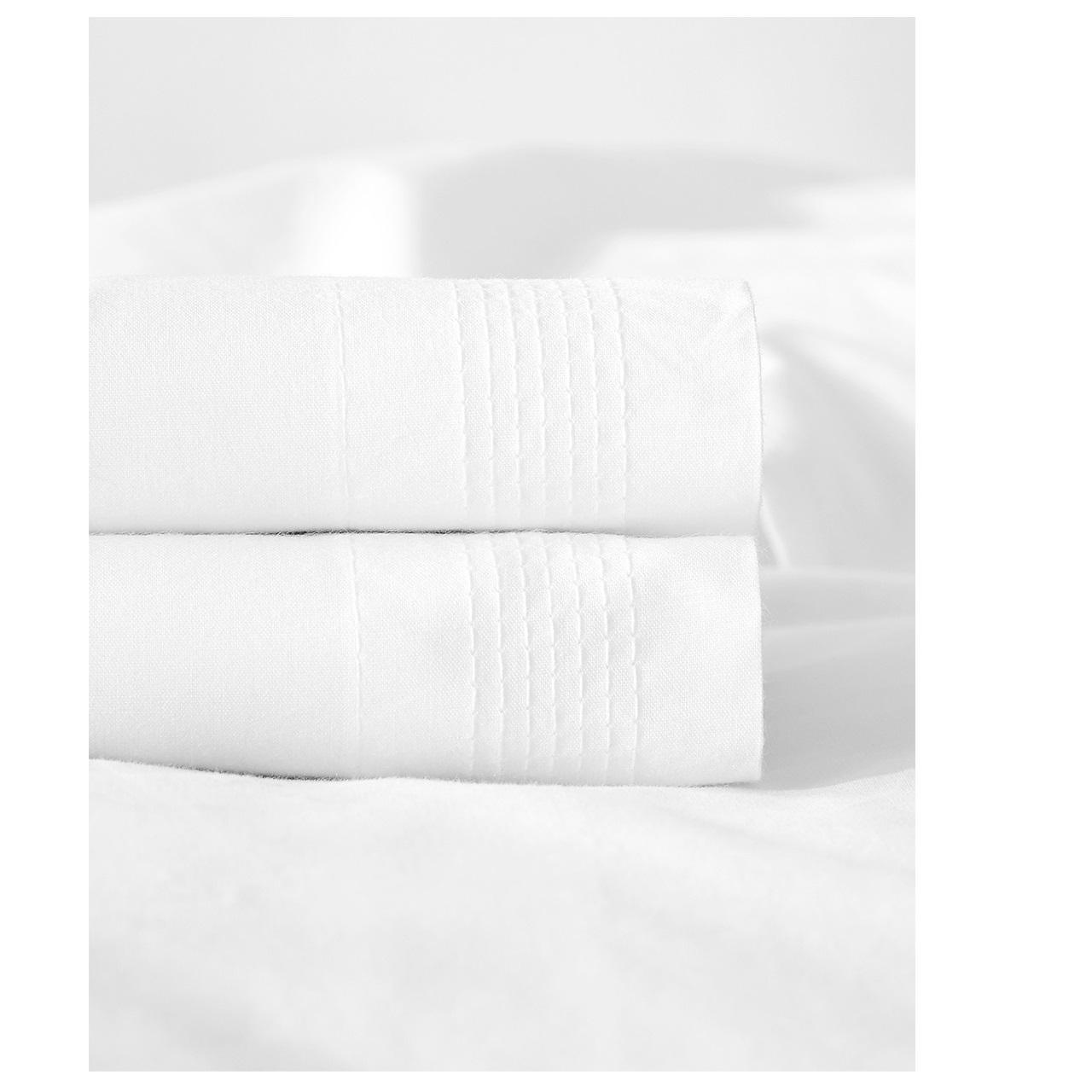 M&S Cotton Rich Percale Duvet Cover, Double (4 ft 6), White