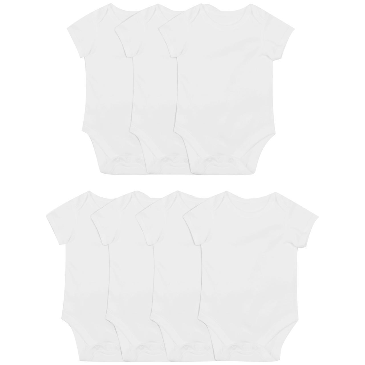 M&S Baby Cotton Short Sleeve Bodysuits, White, 0-3 Months