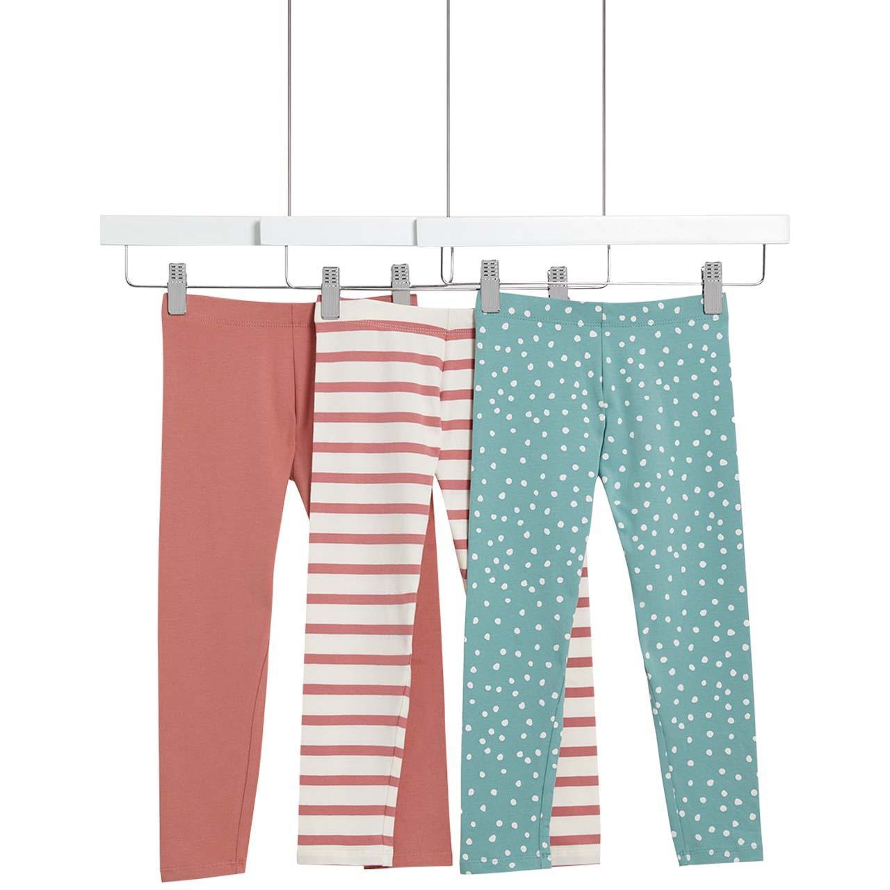 M&S Stripe Leggings, 3 Pack, 3-4 Years