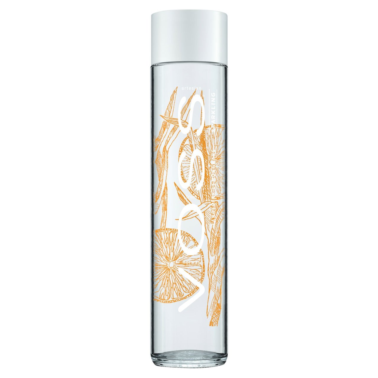 VOSS Tangerine Lemongrass Flavoured Sparkling Water Glass Bottle