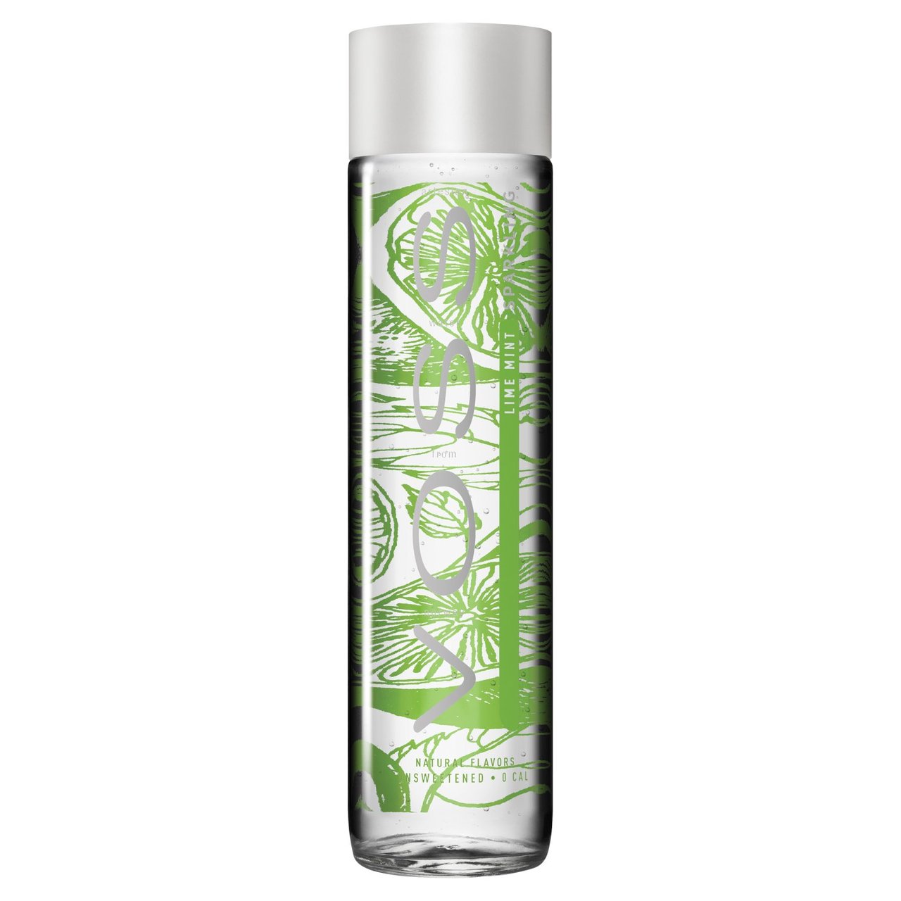 VOSS Lime Mint Flavoured Sparkling Water Glass Bottle