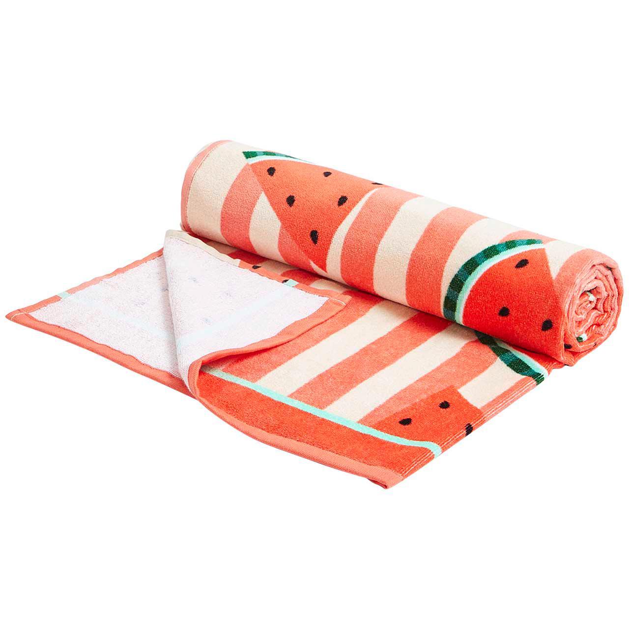 M&S Collection Pure Cotton Watermelon Beach Towel, Red