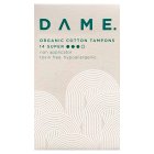 DAME Organic Cotton Tampons Super