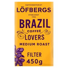 Lofbergs Brazil Coffee Lovers Medium Roast Ground Coffee 450g