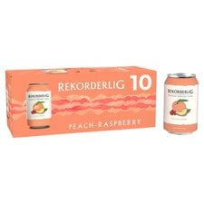 Rekorderlig Peach and Raspberry Premium fruit Cider 10X330ML