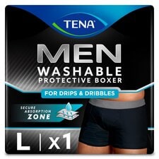 TENA MEN Washable Incontinence Boxer Black Size Large