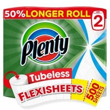 Plenty Flexi-sized Sheets 50% Longer Kitchen Towel 2 Roll