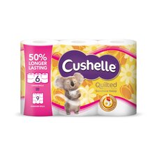 Cushelle Quilted Sunshine Daisy Longer Lasting Toilet Tissue 6 Rolls