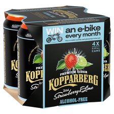 Kopparberg Cider Plus Strawberry & Lime Alcohol Free 4X330ml