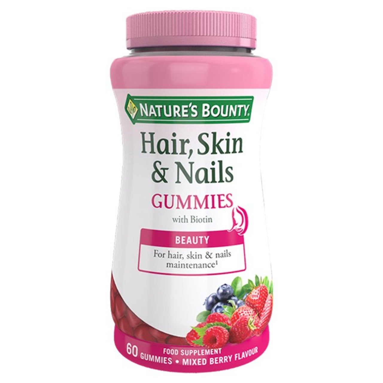 Nature's Bounty Mixed Berry Hair, Skin & Nails with Biotin Gummies 