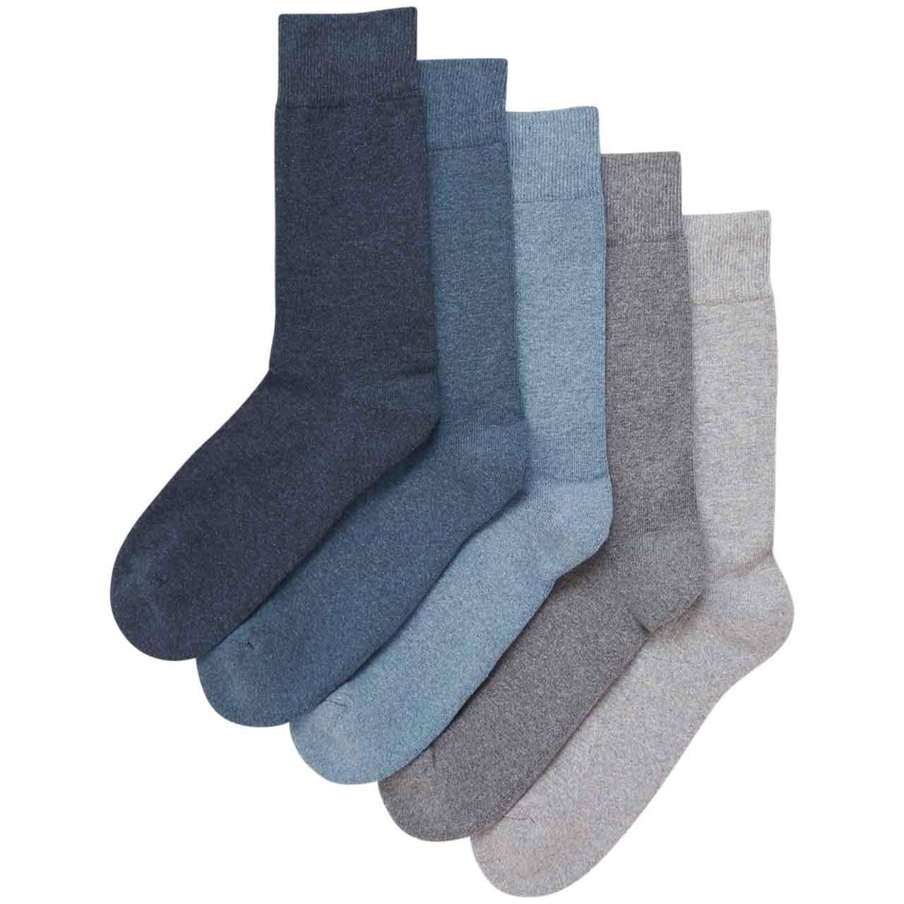 M&S Mens, Cool & Fresh Cushioned Socks, 6-8, Blue, 5pk