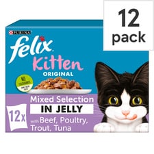 Felix Kitten Cat Food Mixed Selection In Jelly 12X100g