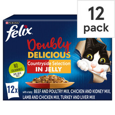 Felix Doubly Delicious Cat Food Meaty Selection 12X100g