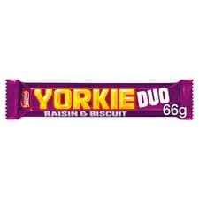 Yorkie Raisin & Biscuit Duo Chocolate Bar 66g