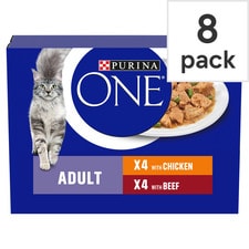 Purina One Wet Meat Chicken Beef 8X85g