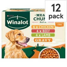 Winalot Meaty Chunks Dog Food Pouches In Gravy 12X100g