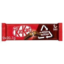 Kit Kat 2 Finger Dark Chocolate Biscuit Bars Multipack, 9 Pack