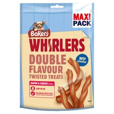 Bakers Whirlers Meaty Dog Treats Bacon & Cheese 270G