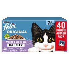 Felix Senior Cat Food Mixed Selection in Jelly 40X100g