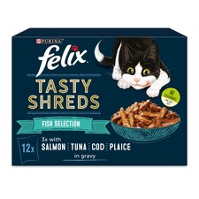 Felix Tasty Shreds Cat Food Fish Selection 12X80g