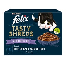 Felix Tasty Shreds Mixed Selection in Gravy Cat Food Pouches