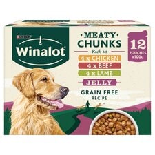 Winalot Wet Dog Food Pouches Meaty Chunks In Jelly 12X100g