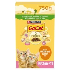 Go Cat Junior Dry Cat Food Chicken Milk & Vegetable 750G