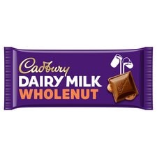 Cadbury Dairy Milk Whole Nut Chocolate Bar 180G