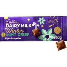 Cadbury Dairy Milk Winter Mint Crisp Chocolate Bar 360g