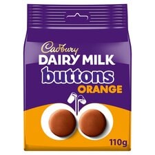 Cadbury Dairy Milk Orange Chocolate Giant Buttons Bag 110G