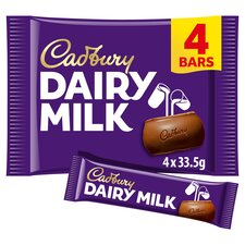 Cadbury Dairy Milk Chocolate Bar 4 Pack Multipack 134g