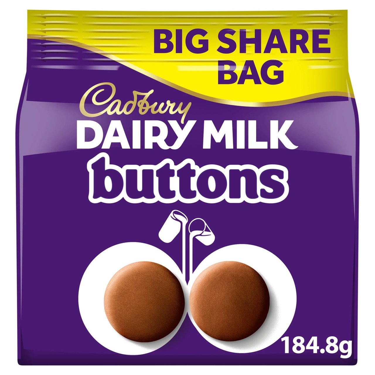 Cadbury Dairy Milk Chocolate Giant Buttons Bag 184.8G