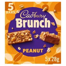 Cadbury Brunch Peanut Milk Chocolate Cereal Bars 5 x 28g