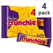 Cadbury Crunchie Chocolate Bar 4 Pack Multipack 128g