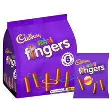 Cadbury Mini Fingers Milk Chocolate Biscuits Multipack, 6 pack 115.8g