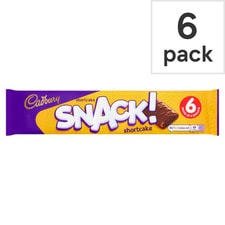 Cadbury Snack Shortcake Milk Chocolate Biscuits Multipack, 6 Pack 120g