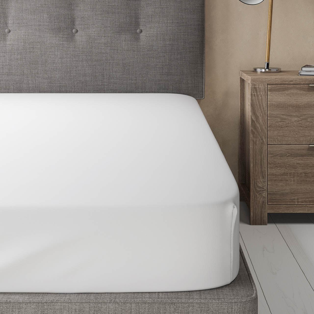 M&S Comfortably Cool Tencel Rich Fitted Sheet, Single, White