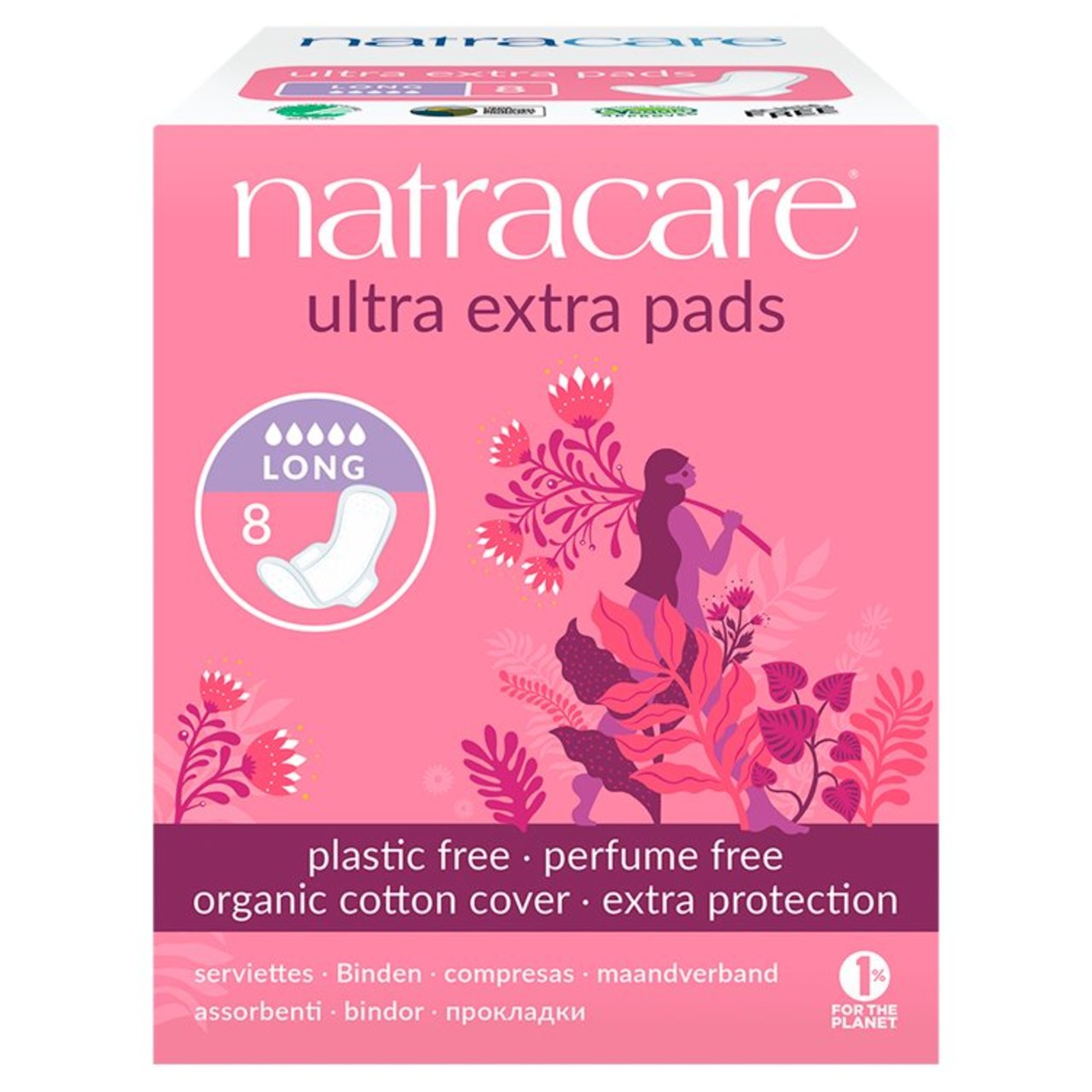 Natracare Organic Cotton Ultra Extra Long Pads with Wings