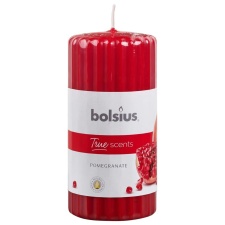 Bolsius Ribbed Pillar Scented Candles 6 pcs 120x58 mm Pomegranate