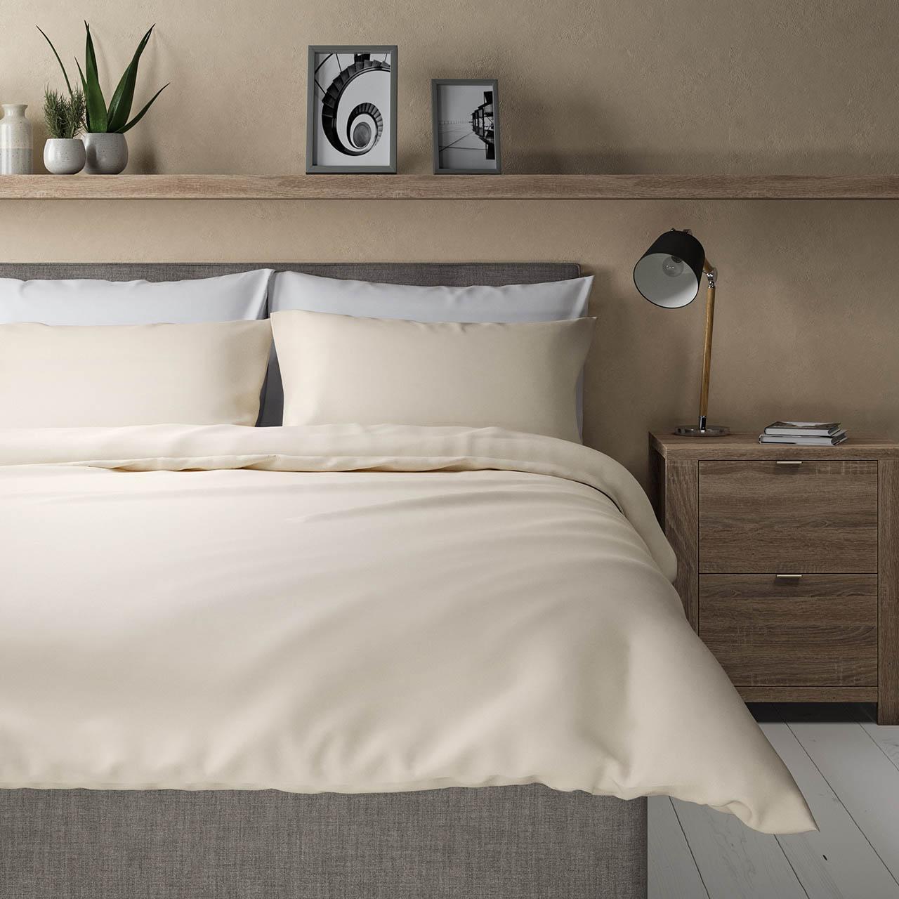 M&S Comfortably Cool Tencel Rich Duvet Cover, Single, Cream