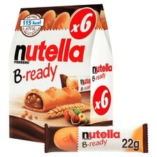 Nutella B-Ready Hazelnut Spread Wafer Bars Multipack, 6x22g (132g)